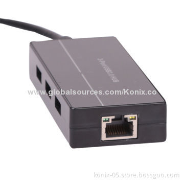 RJ45 3-port USB 3.0 hub with one 1000Mbps NICNew